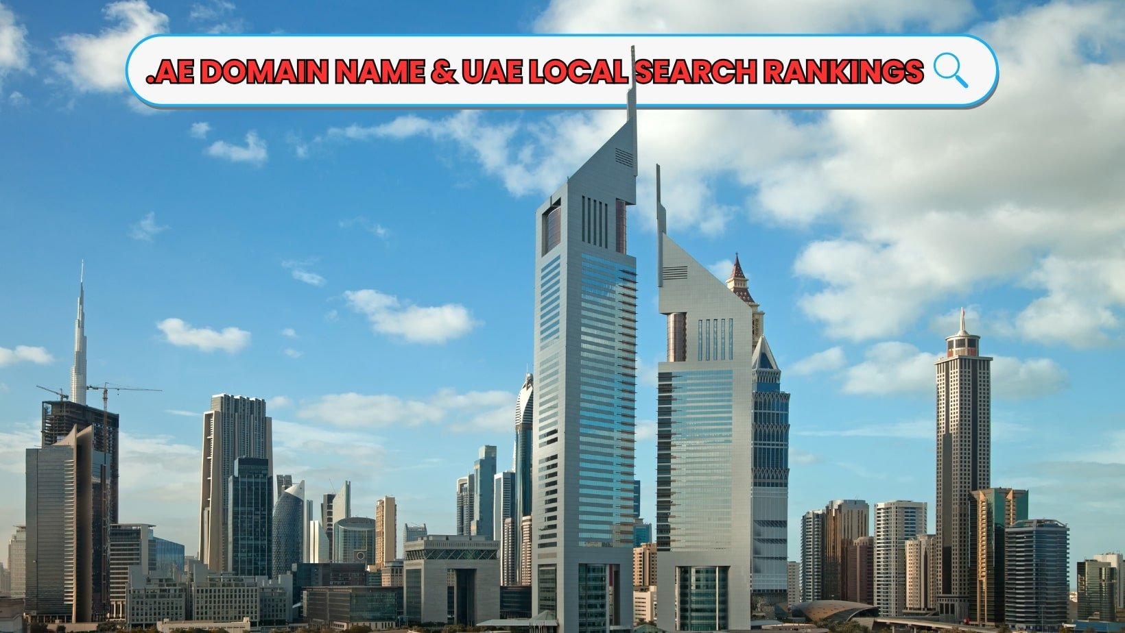 An image of a Dubai local search engine homepage featuring search bars and categories for local services and businesses.
