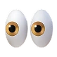 Gatehills image asset of two white eggs with large, expressive eyes, creating a humorous and quirky visual effect.