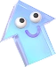 Gatehills image asset of a cheerful blue arrow with eyes and a smiley face, pointing to the right.