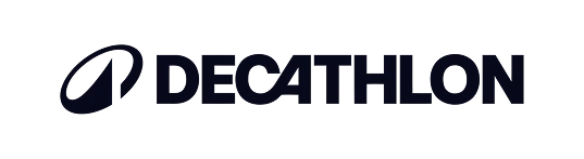 Decathlon brand logo with a black background, associated with its UAE presence via .ae domain