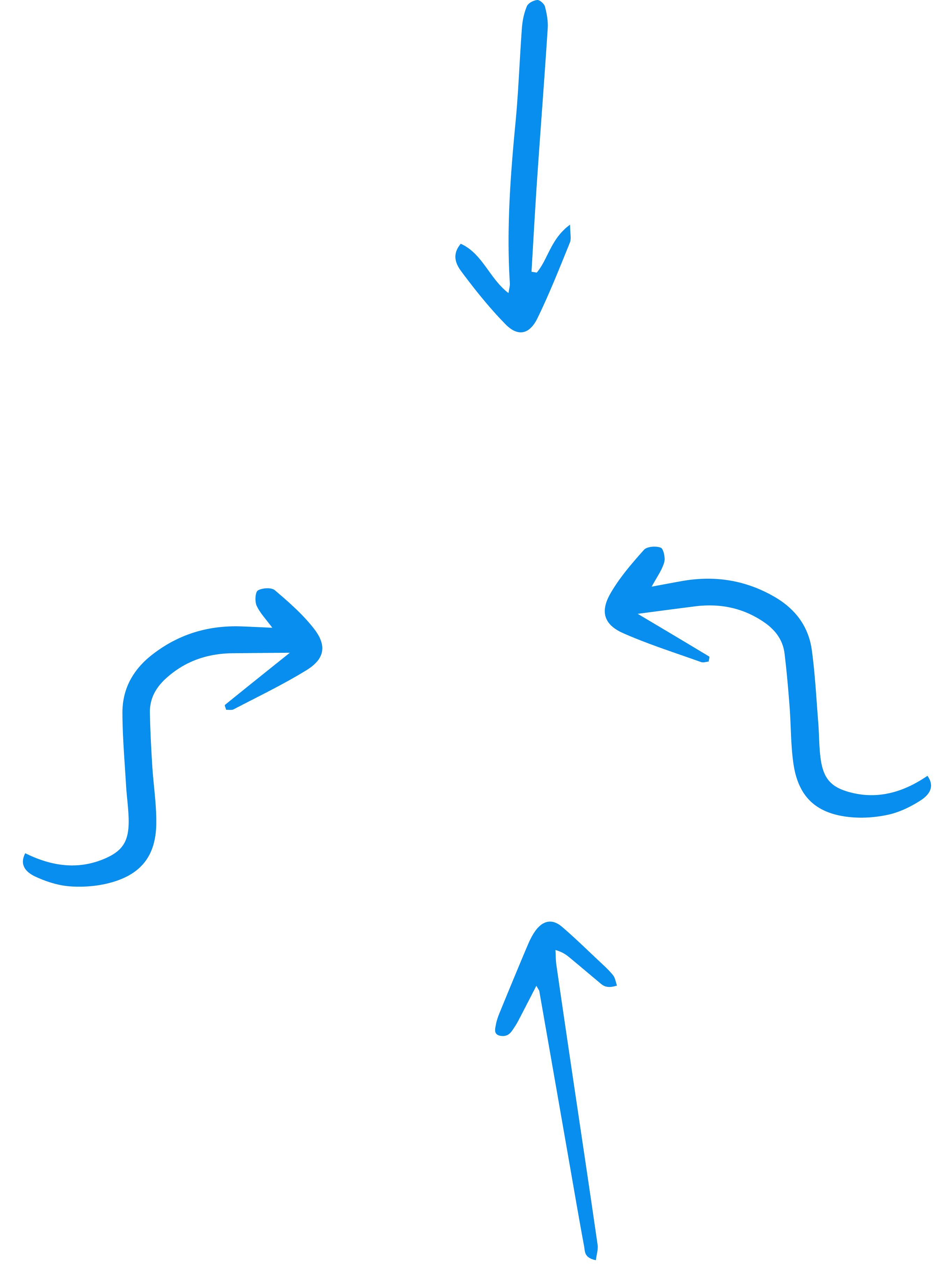 A blue arrow pointing both left and right, featured as a background image on the Gatehills website, representing navigation and direction.
