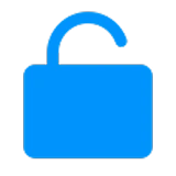 A simple blue icon of an open padlock, symbolizing unlocked or accessible content—ideal for those looking to buy AE domain or secure a domain from Gatehills.