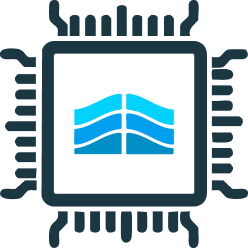 Custom proprietary technology chip illustration