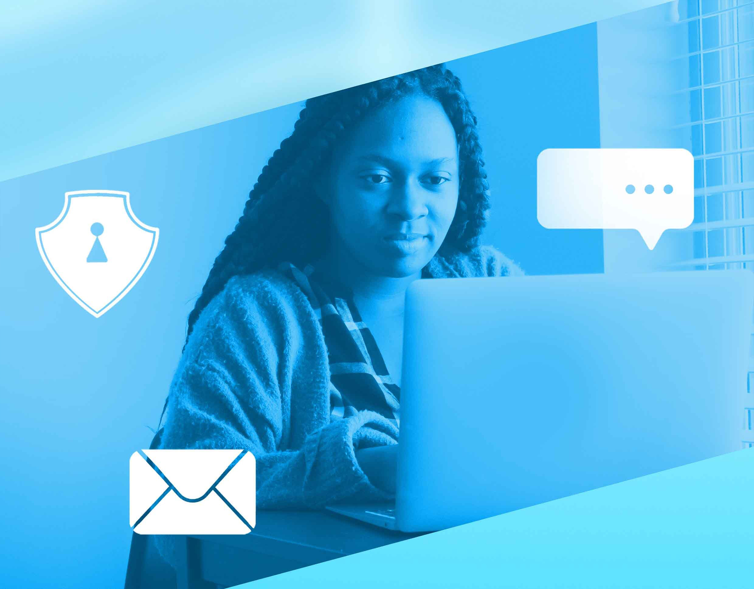 Girl working on laptop showing gatehills provide 24/7 support and comprehensive approach